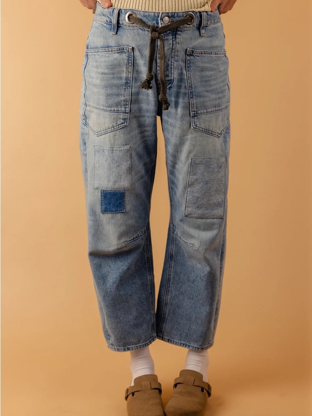 Rare* We The Free Patchwork Barrel Jeans NWOTS